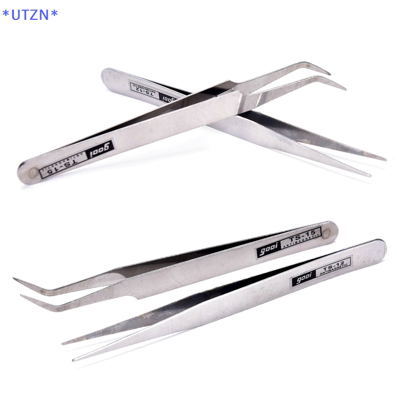 Utzn> ใหม่ แหนบสเตนเลส สําหรับเก็บขนตาปลอม 2 ชิ้น