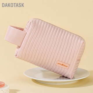  DAKOTASK กระเป๋าเครื่องสำอางแต่งหน้าพร้อมซิปจับความจุขนาดใหญ่หนัง PU นุ่มแบบพกพากระเป๋าเดินทาง