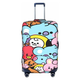 【พร้อมส่ง】BT21 ผ้าคลุมกระเป๋าเดินทาง ลายการ์ตูนตลก ล้างทําความสะอาดได้ สําหรับกระเป๋าเดินทางเด็ก 18-32 นิ้ว