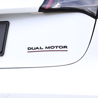 Tesla model3 ป้ายท้ายรถ DUAL MOTOR ป้ายตกแต่งสีดำ