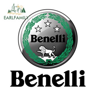 Earlfamily สติกเกอร์ไวนิล ลายโลโก้ Benelli กันแดด ขนาด 13 ซม. x 12.6 ซม. สําหรับติดตกแต่งรถยนต์ ตู้เย็น