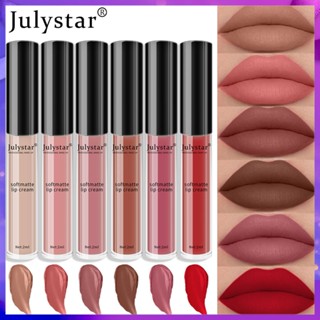 Julystar ลิปสติก ลิปกลอส เนื้อแมตต์กํามะหยี่ ไม่จางหาย ไม่ติดถ้วย