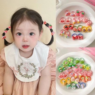 SANRIO ยางรัดผม รูปผลไม้ ซานริโอ้น่ารัก สีสันสดใส สําหรับเด็กผู้หญิง 10 ชิ้น/เซต