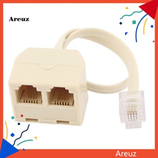 Are RJ11 อะแดปเตอร์แยกสายแจ็คโทรศัพท์ 6P4C ตัวผู้ เป็นตัวเมีย 2 ทาง