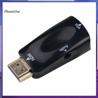 Phoneuse อะแดปเตอร์แปลงสายเคเบิ้ลเสียง HDMI เป็น VGA ตัวผู้ เป็นตัวเมีย 1080P สําหรับ PC แล็ปท็อป