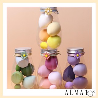 Alma ฟองน้ําแต่งหน้า พร้อมกล่อง สีแคนดี้ 6 ชิ้น