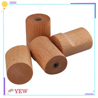 Yew ตะขอไม้วอลนัทธรรมชาติ แฮนด์เมด ติดตั้งง่าย สไตล์มินิมอล สีดํา สําหรับติดผนังห้องน้ํา 4 ชิ้น