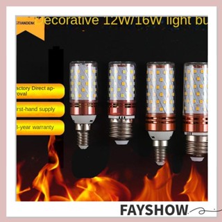 Fay หลอดไฟ LED 12W 16W E27 E14 สองสี อุณหภูมิข้าวโพด