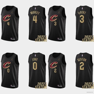 เสื้อกีฬาบาสเก็ตบอล ลายทีม NP2 22 23 NBA Jersey Cavaliers Mobley Love LeVert Sexton Jersey สีดํา PN2