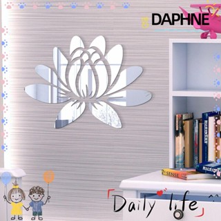 Daphne สติกเกอร์กระจกอะคริลิค รูปดอกบัว ลอกออกได้ สําหรับตกแต่งผนังบ้าน DIY