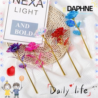 Daphne ดอกกุหลาบฟอยล์ประดิษฐ์ ฟอยล์สีทอง 24K 25 ซม. 5 ชิ้น สําหรับงานแต่งงาน