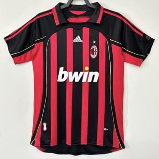 เสื้อกีฬาแขนสั้น ลายทีมชาติฟุตบอล AC Milan 06-07 Season สไตล์วินเทจ แห้งเร็ว ไซซ์ S-2XL AAA