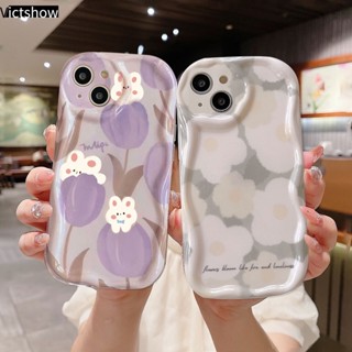 เคสนิ่ม ขอบโค้ง ลายดอกทิวลิป กระต่ายน่ารัก 3D สําหรับ Redmi 10 9 10X 10C 12 12C 11A A1 A2 A1+ A2+ 9A 9AT 9i 9C NFC 9T 9 Power Note 8 10S 9S 11 11S 12 12S 9 10 PRO MAX POCO C50 C55 M2 M3 X3 2 PRO NFC