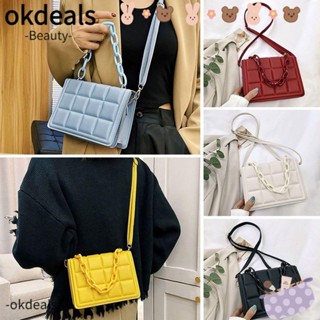 OKDEALS กระเป๋าสตางค์ สะพายข้าง หนัง หรูหรา เรียบง่าย