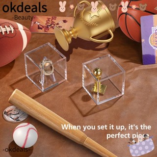 OKDEALS ใหม่ กล่องอะคริลิคใส สําหรับใส่แหวน เครื่องประดับ ตั้งโต๊ะ 1 ชุด