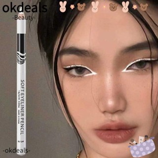 OKDEALS อายไลเนอร์สีขาว กันน้ํา ติดทนนาน