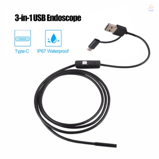 3-in-1 กล้องเอนโดสโคป Led 6 ดวง IP67 USB Type-C กันน้ํา สําหรับสมาร์ทโฟน Android PC