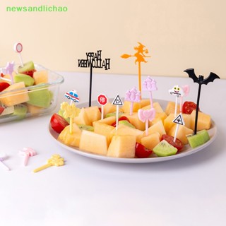 Newsandlichao 6/8/10 ชิ้น รถ ปราสาท ผลไม้ ส้อม การ์ตูน ขนมหวาน เบนโตะ ตกแต่งปาร์ตี้ ดี