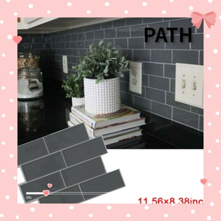 Path สติกเกอร์ ลายอิฐ 3D มีกาวในตัว ถอดออกได้ กันน้ํา ทนทาน สีเทา สําหรับติดตกแต่งผนังบ้าน ห้องครัว