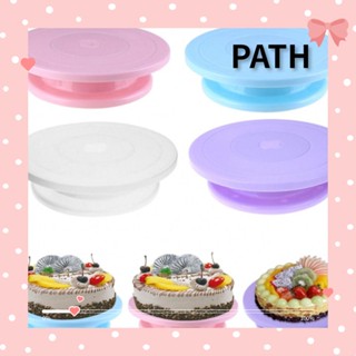 Path แท่นวางเค้ก พลาสติก ทรงกลม หมุนได้ กันลื่น DIY สําหรับตกแต่งเค้ก เบเกอรี่