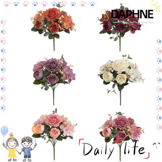 Daphne ดอกกุหลาบประดิษฐ์ ผ้าไหม สไตล์เรโทร สําหรับตกแต่งบ้าน DIY