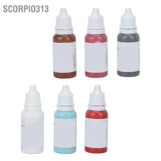 Scorpio313 6 สี 15 มล. ชุดหมึกสักสักไมโครเบลดระบายสีรงควัตถุสำหรับฝึกคนจริง