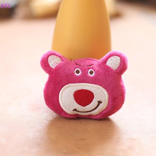 (KFL) พวงกุญแจห้อยจี้ตุ๊กตาการ์ตูนอนิเมะ Strawberry Bear Head เครื่องประดับ สําหรับตกแต่งรถยนต์ โทรศัพท์ กระเป๋า