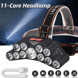 ไฟหน้า LED 11 ดวง สว่างมาก เพื่อความปลอดภัย สําหรับวิ่ง ขี่จักรยาน วิ่ง ตกปลากลางคืน ตั้งแคมป์ เดินป่า