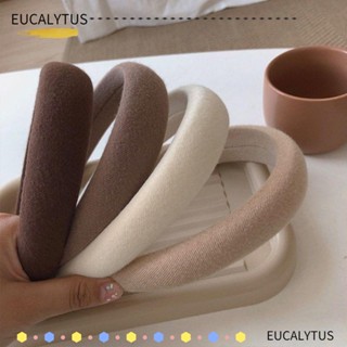 EUTUS ที่คาดผมฟองน้ํา ผ้ากํามะหยี่ สีพื้น สไตล์วินเทจ แฟชั่นสําหรับผู้หญิง