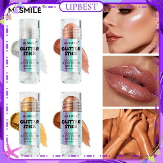 ♕ Mlsmile High-gloss Stick Pearlescent Sequins Brightening Face Body Skin Three-dimensional Glitter Stick Waterproof Long Lasting Festival Face Makeup 4 Colors UPBEST