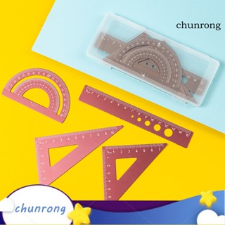 Chunrong ไม้บรรทัดโลหะ ทรงสามเหลี่ยม อเนกประสงค์ สําหรับนักเรียน 4 ชิ้น ต่อชุด