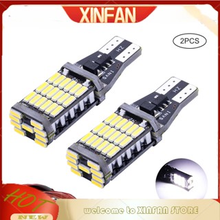 Xinfan Geepact หลอดไฟเบรก LED 921 912 T15 W16W 45 SMD 4014 12-24V สว่างมาก สีขาว สําหรับรถยนต์ 2 ชิ้น