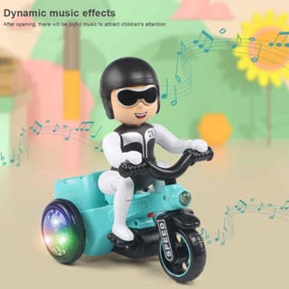 sunglasses stunt tricycle childrens cartoon stunt music universal rotation tricycle electric vehicle toy