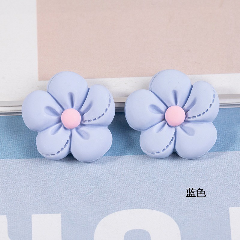 Crocs Jibbitz การ์ตูนเรซิ่น Charm สีดอกไม้ Frosted ห้ากลีบดอกไม้ 2.5D DIY รองเท้าเรซิ่น Charm ปุ่ม 1 ชิ้น