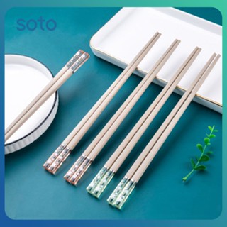 ♫ Cherry Blossom Chopsticks Amber Alloy Chopsticks Reusable Chinese Anti-mildew Chopsticks Kitchen Creative Tableware