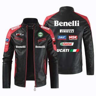 Motogp Benelli เสื้อแจ็กเก็ตหนัง แขนยาว กันฝน กันลม TNT600 สําหรับขี่รถจักรยานยนต์