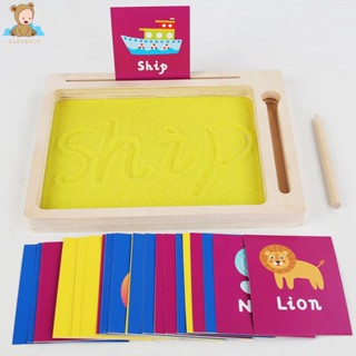 Montessori กล่องไม้ขูดทราย รูปตัวอักษร และตัวเลข ของเล่นสําหรับเด็ก SHOPSKC2519