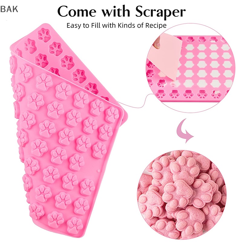 BAK 1 PC 69 Cavity ซิลิโคนสุนัข Paw พิมพ์รักษาแม่พิมพ์ Gummy Candy Molds BA