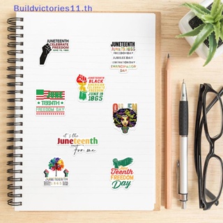 Buildvictories11 สติกเกอร์ ลายกราฟฟิตี้ วันปลดปล่อย สีดํา สําหรับตกแต่งไดอารี่ โทรศัพท์ กระเป๋าเดินทาง แล็ปท็อป 50 ชิ้น