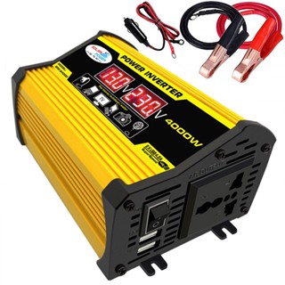 อินเวอร์เตอร์แปลงไฟ DC12Volt เป็น AC110 220Volt Transformer 4000W ดัดแปลง คลื่นไซน์อินเวอร์เตอร์ Dual USB LED จอแสดงผลอัตโนมัติ