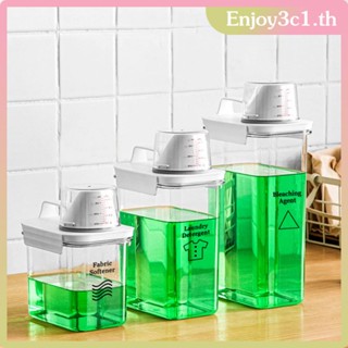 Airtight น้ำยาซักผ้า Dispenser Leak-proof Refillable Empty Tank สำหรับน้ำยาปรับผ้านุ่ม Bleach Storage Container With Labels LIFE09