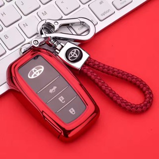 พวงกุญแจโลหะอัลลอย TPU และ PC สําหรับ Toyota Corolla Car Key Holder Key Chain Ring Keyfob Case Toyota Corolla Highlander Ralink Crown Prado Camry