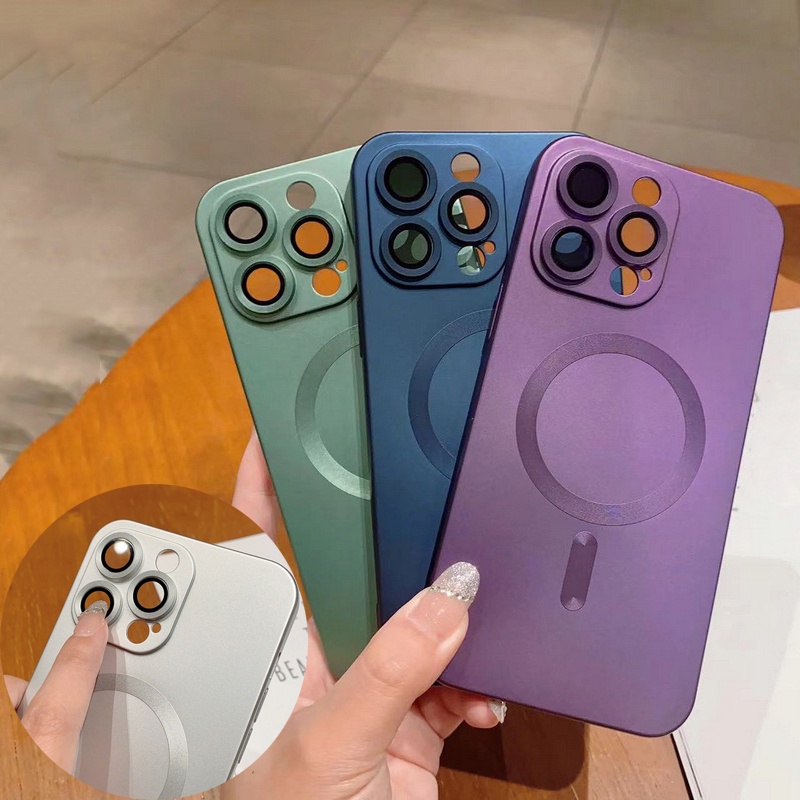 สําหรับ iPhone 14 Pro Max 13 12 11 เลนส์กันกระแทกฟิล์มป้องกันแม่เหล็ก Soft Case Cover
