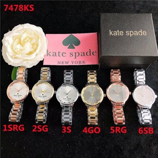 Kate Spade นาฬิกาข้อมือควอตซ์ลําลอง สายหนัง หน้าปัดกลม ประดับเพชร เหมาะกับของขวัญวันเกิด สําหรับผู้ชาย และผู้หญิง