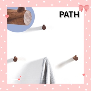 Path ตะขอไม้ธรรมชาติ สไตล์วินเทจ ทนทาน สําหรับแขวนเสื้อโค้ท 4 ชิ้น