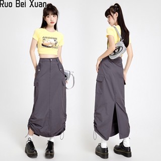 Ruo Bei Xuan ใหม่ผู้หญิงกระโปรงหางปลาผ้ายีนส์เอวสูงออกแบบแพคเกจความรู้สึกสะโพกกระโปรงสั้น