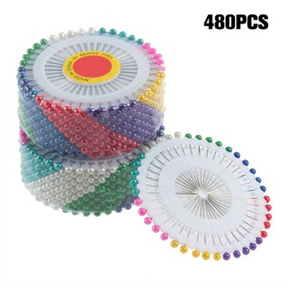 หมุดมุกเทียม หัวกลม หลากสี สําหรับตกแต่งเสื้อผ้า 480 ชิ้น