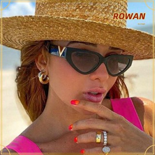 Rowans แว่นตากันแดดแฟชั่น ป้องกัน UV400 ทรงตาแมว สีดํา สําหรับผู้หญิง และผู้ชาย Y2K