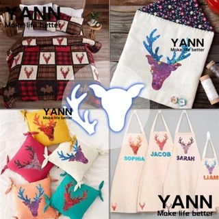 Yann1 ไม้บรรทัดอะคริลิคใส ลายกวางเอลก์ นํากลับมาใช้ใหม่ได้ สําหรับเย็บผ้า ของขวัญคริสต์มาส DIY