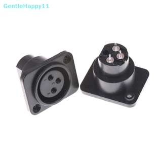 Gentlehappy แจ็คตัวเมีย XLR 3 Pin 3 ขั้วต่อซ็อกเก็ตแชสซี 2 ชิ้น